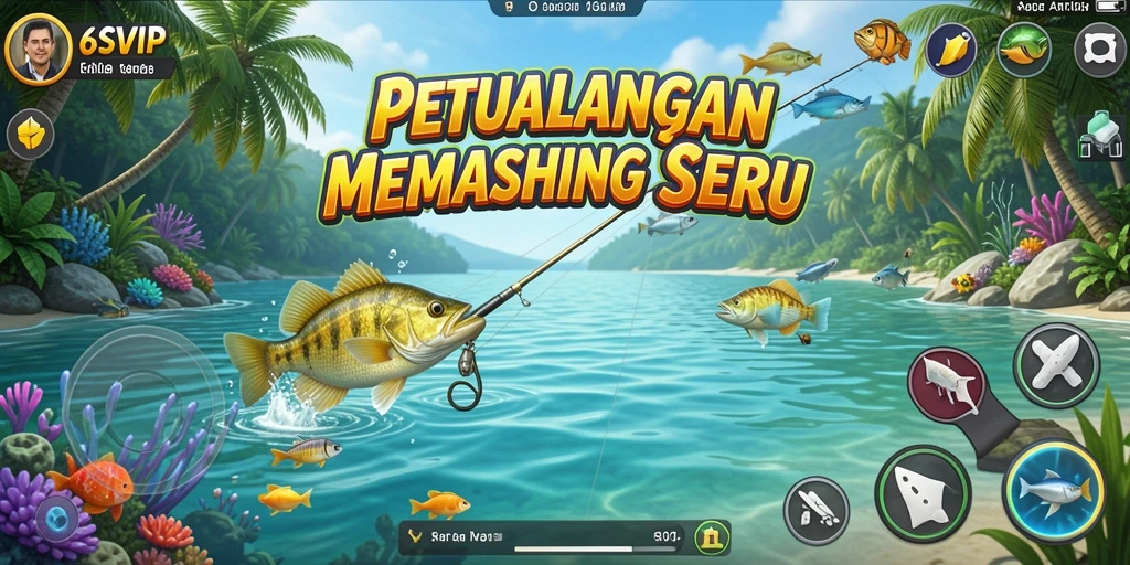 Gameplay 6SVIP dengan pengalaman memancing yang menantang.