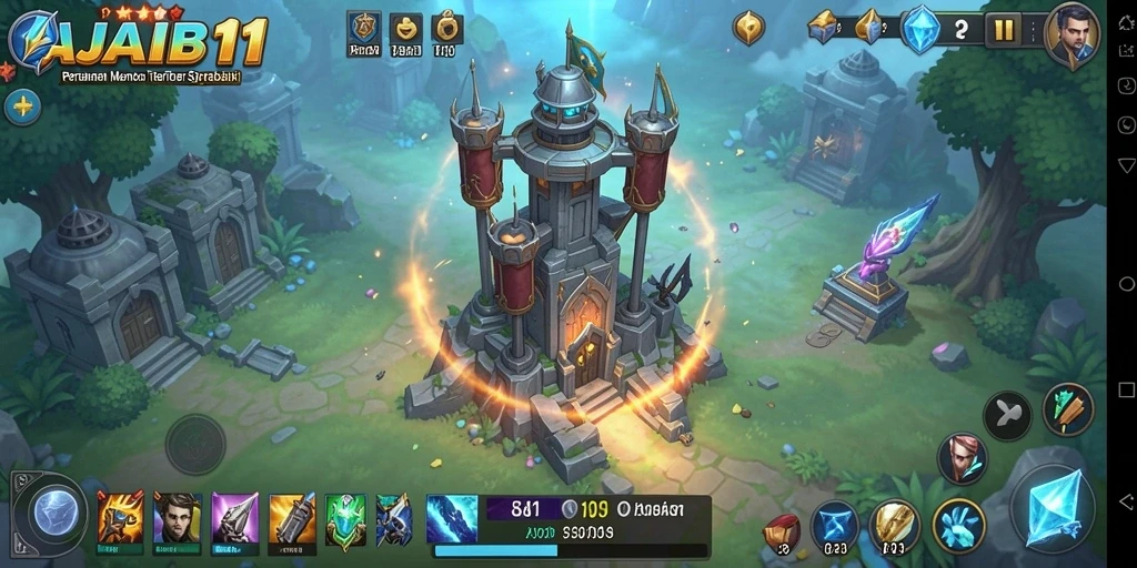 Gameplay AJAIB11 yang menarik dalam Tower Defense.