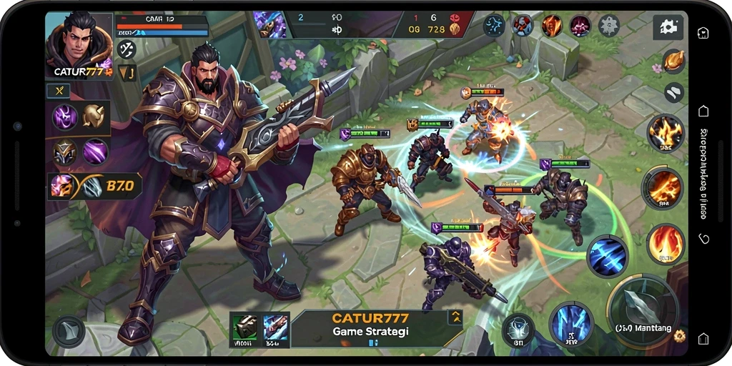 Tampilan gameplay CATUR777 yang menegangkan dalam pertarungan tim.