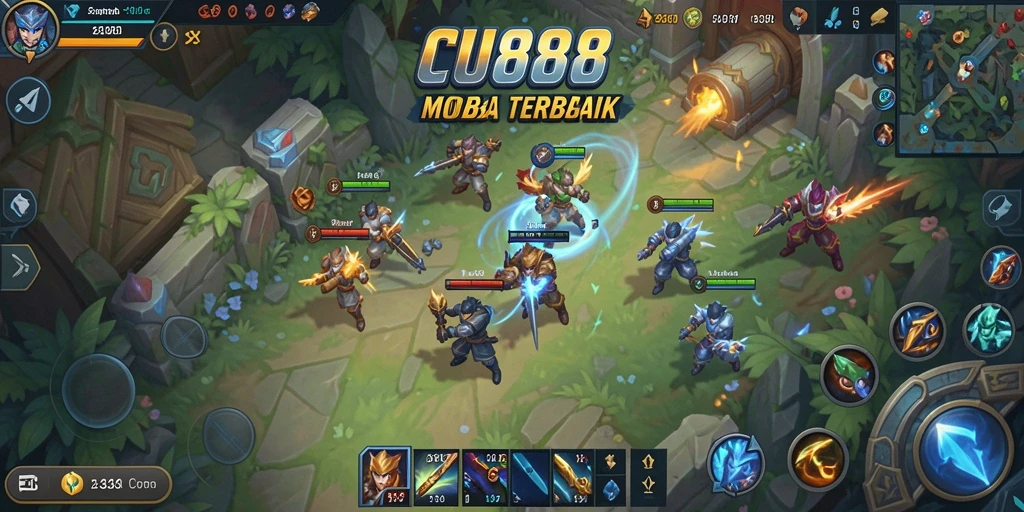 Gameplay seru dan strategis di arena MOBA.