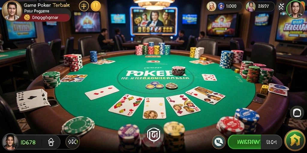 Tampilan gameplay yang mendebarkan di ID678 poker.