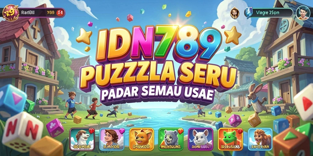 Tampilan dinamis gameplay Puzzle IDN789 yang menarik.