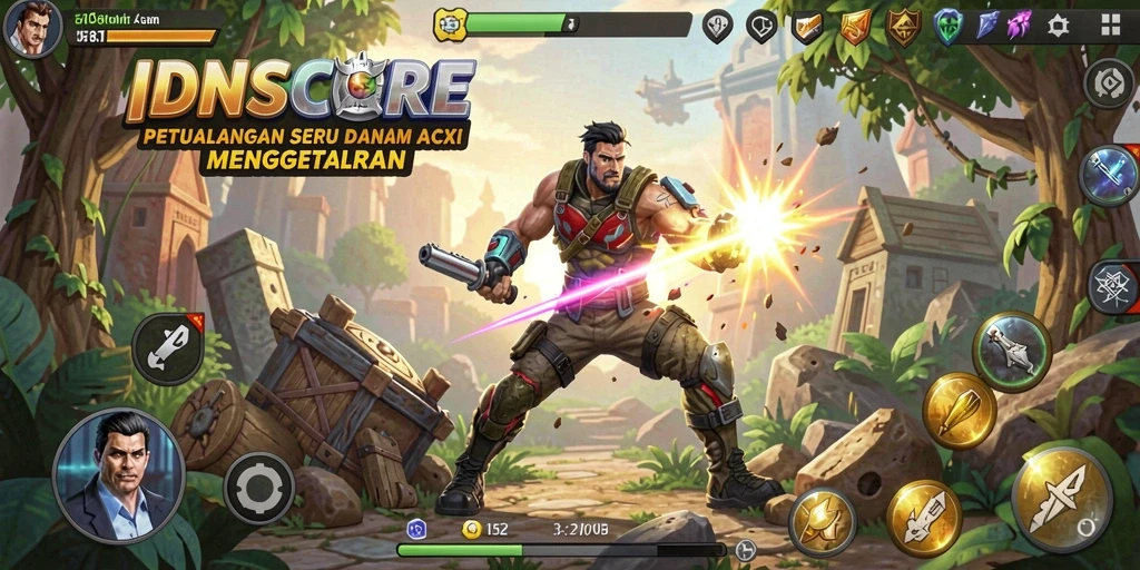 Tampilan gameplay seru dari IDNSCORE yang penuh aksi.