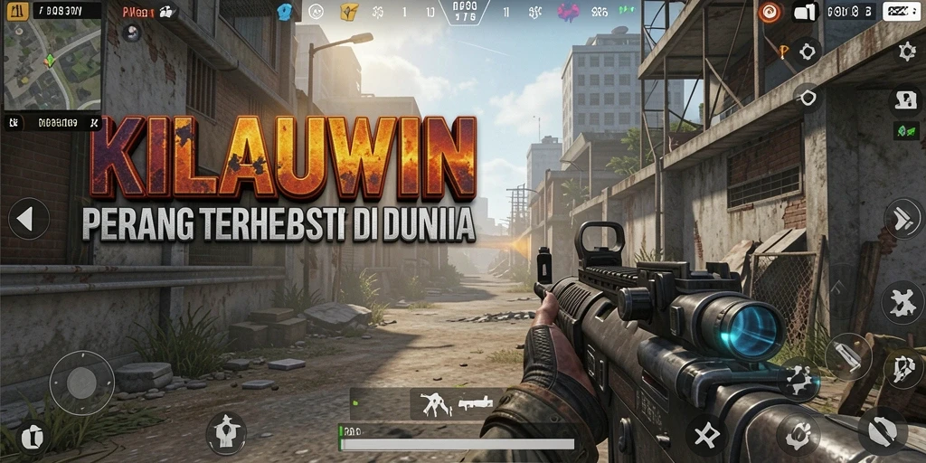 Tangkapan layar gameplay KILAUWIN menunjukkan aksi tembak-menembak yang seru.