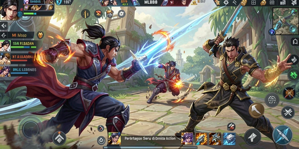 Gameplay MLBB8 yang penuh aksi dan strategi yang mendebarkan.