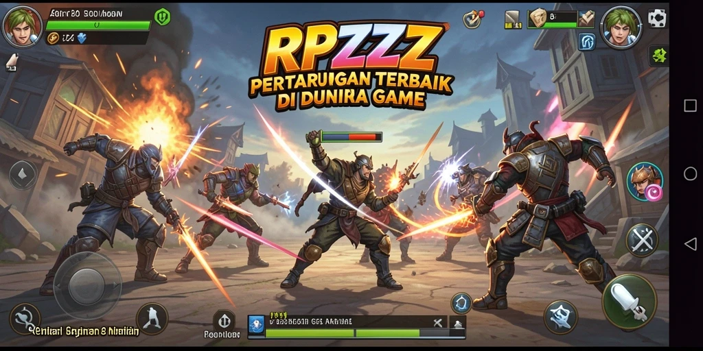 Tampilan gameplay seru dari pertarungan di RPZZZ yang memukau.