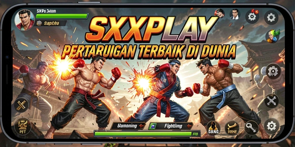 Tampilan gameplay aksi pertarungan yang mendebarkan di SXXPLAY.