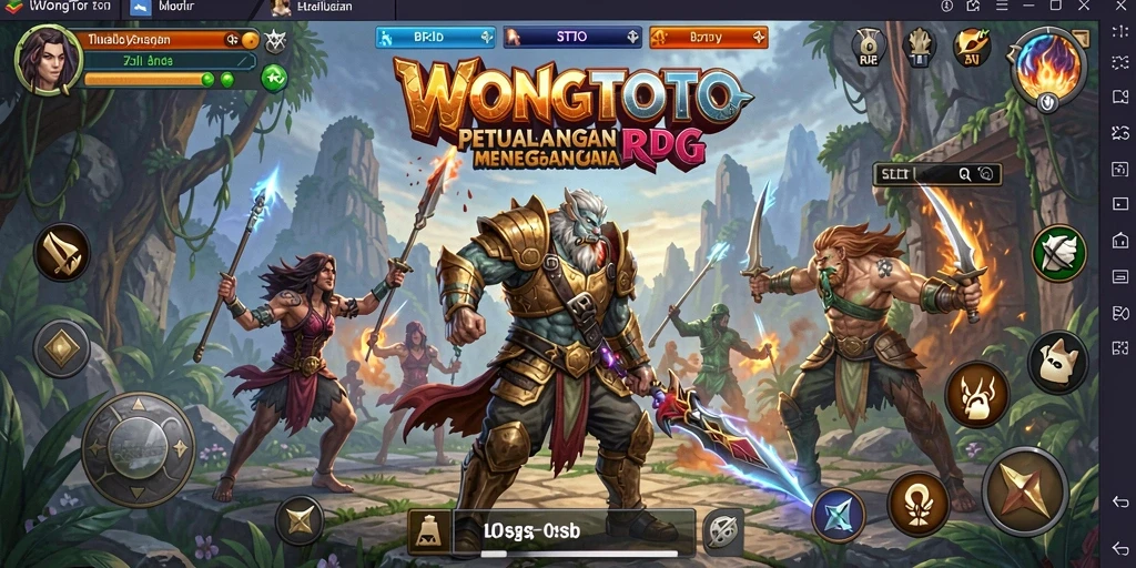 Screenshot gameplay WONGTOTO menunjukkan aksi seru dalam pertarungan RPG.