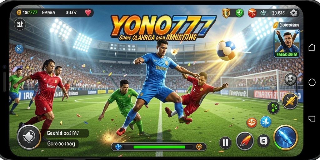 Gameplay seru dalam YONO777 yang menampilkan aksi olahraga.